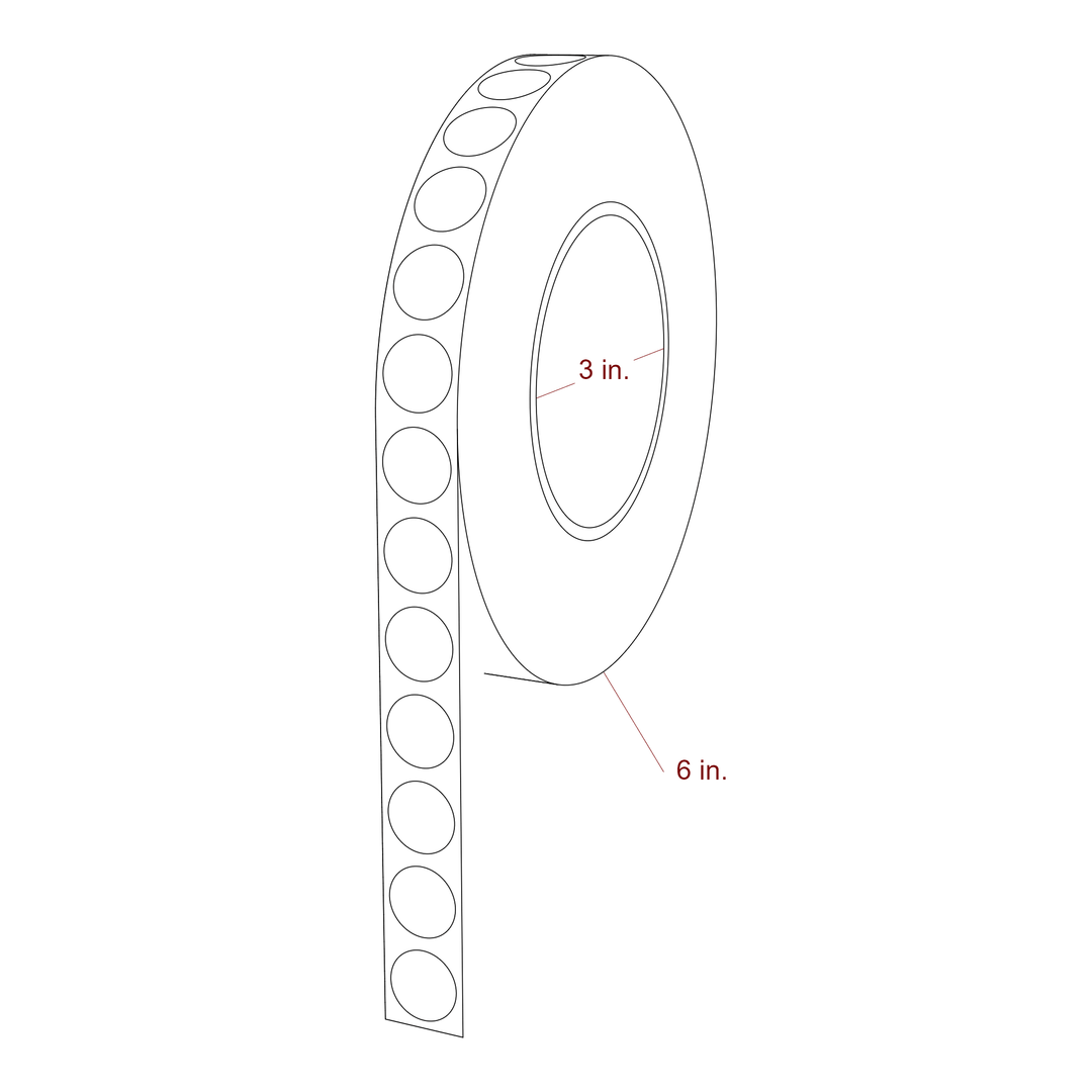 0.656" Diameter Circle Roll for Primera Printers; 0.656" Diameter Circle Label Diagram