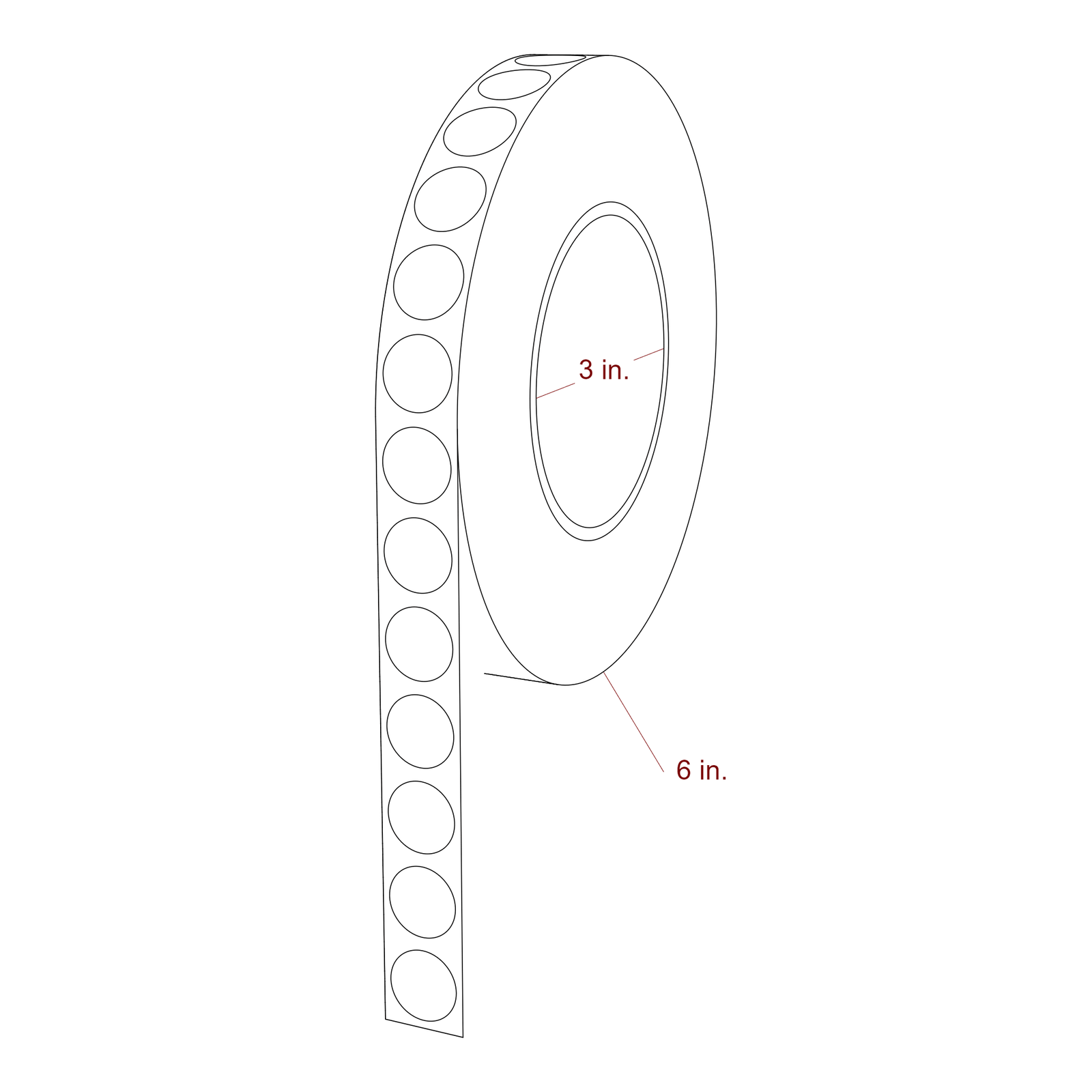0.656" Diameter Circle Roll for Primera Printers; 0.656" Diameter Circle Label Diagram
