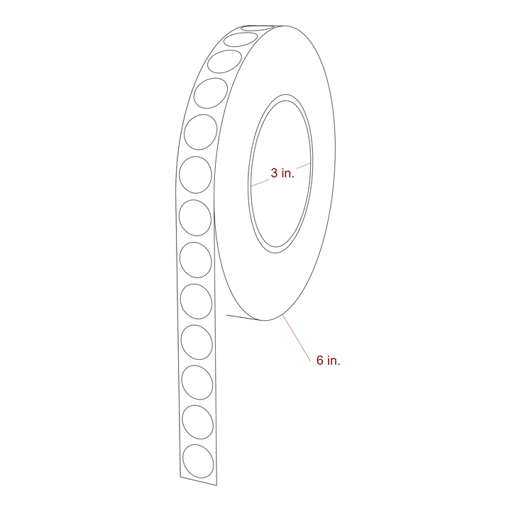 0.656" Diameter Circle Roll for Primera Printers; 0.656" Diameter Circle Label Diagram