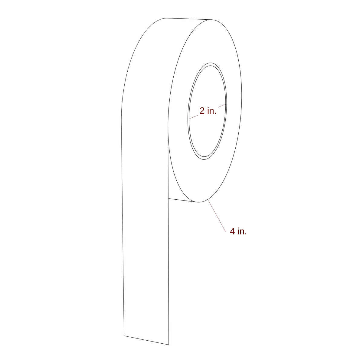 1.063" Width Continuous Roll for Epson ColorWorks & Primera Printers; 1.063" Width Continuous Label Diagram