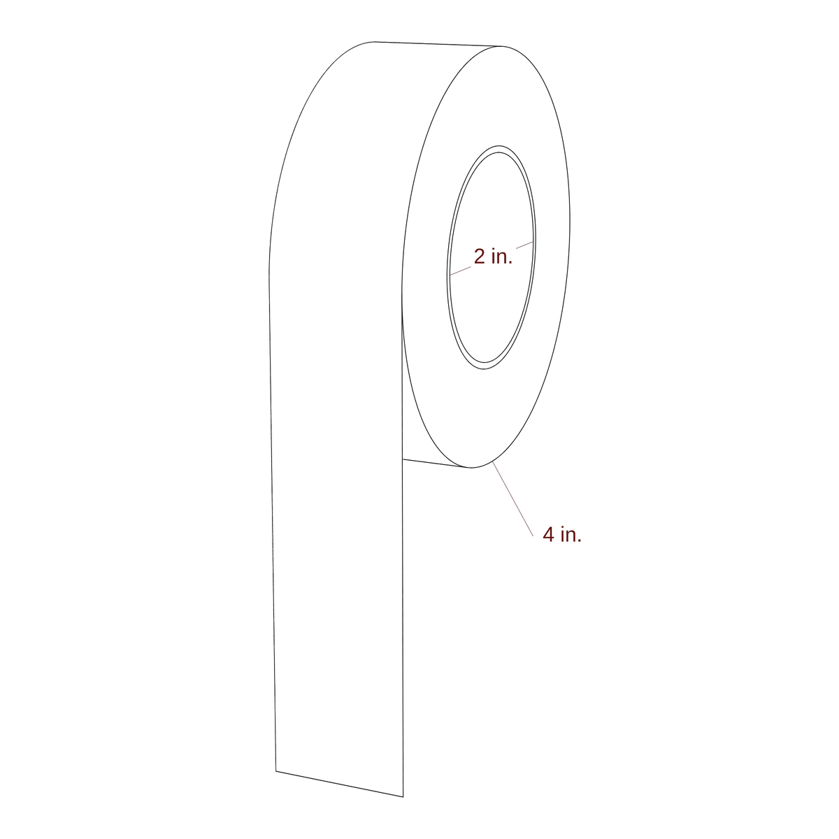 1.313" Width Continuous Roll for Epson ColorWorks & Primera Printers; 1.313" Width Continuous Label Diagram