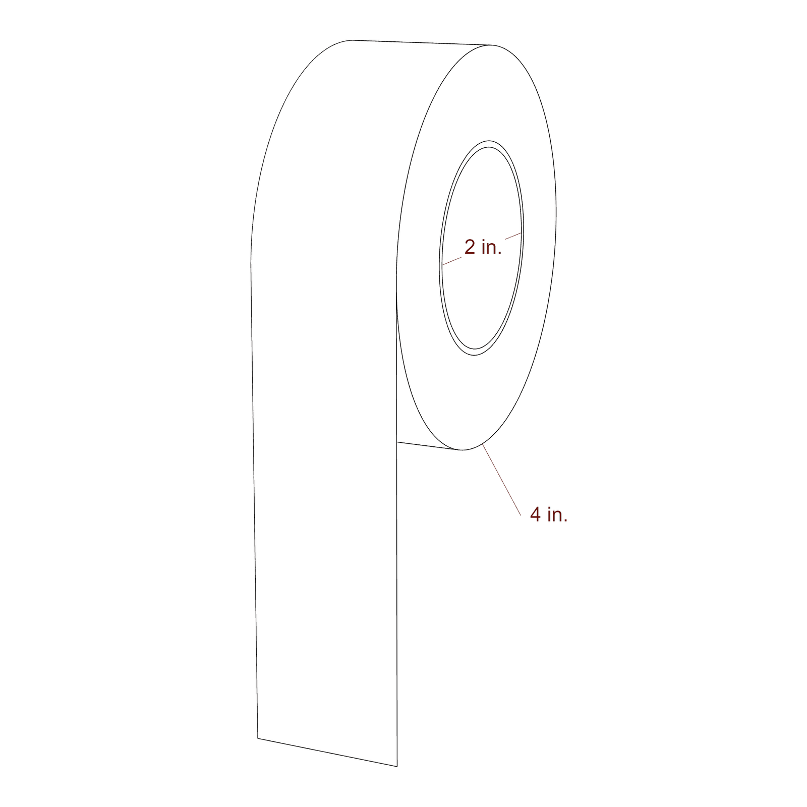 1.5" Width Continuous Roll for Epson ColorWorks & Primera Printers; 1.5" Width Continuous Label Diagram