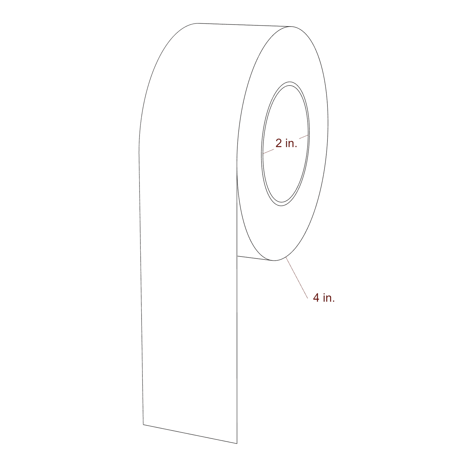 1.75" Width Continuous Roll for Epson ColorWorks & Primera Printers; 1.75" Width Continuous Label Diagram