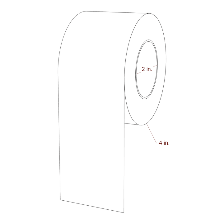 2.5" Width Continuous Roll for Epson ColorWorks & Primera Printers; 2.5" Width Continuous Label Diagram