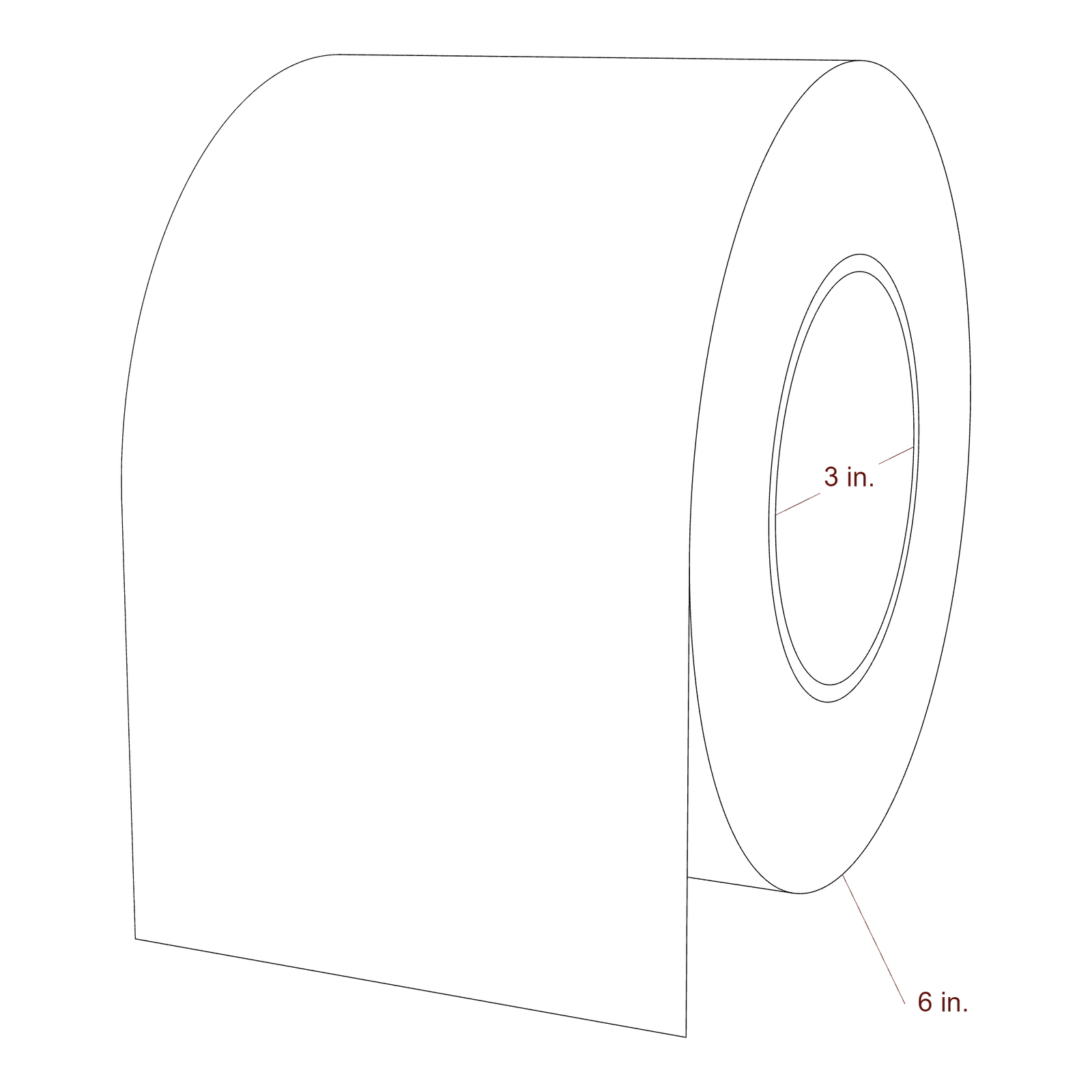 4.25" Width Continuous Roll for Epson ColorWorks & Primera Printers; 4.25" Width Continuous Label Diagram