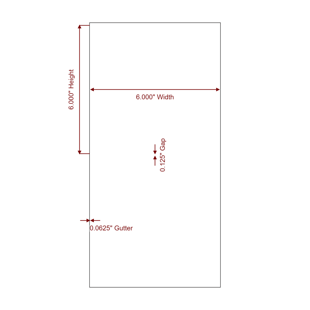 6 Inch Width Continuous Inkjet Label Roll - 2D Drawing