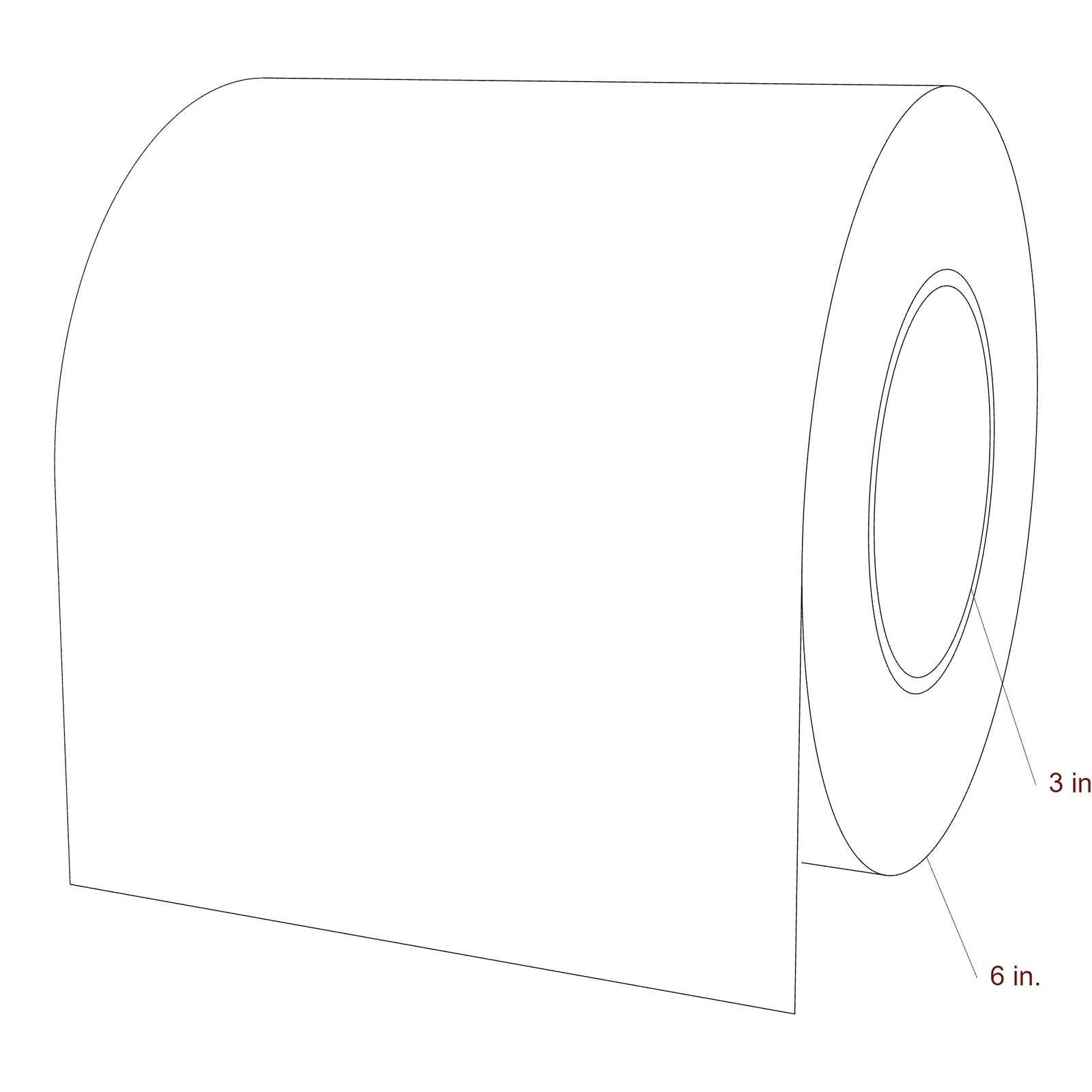 6" Width Continuous Roll for Epson ColorWorks & Primera Printers; 6" Width Continuous Label Diagram