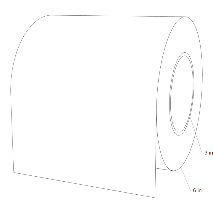 6" Width Continuous Roll for Epson ColorWorks & Primera Printers; 6" Width Continuous Label Diagram