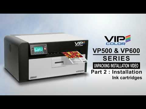 VIPColor VP600 Series Commercial Product Label Printer - Installation ink cartridges