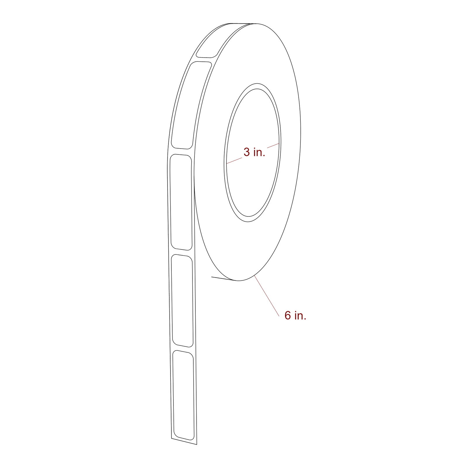 0.5 inch x 2 inch Rectangle Inkjet Label Roll