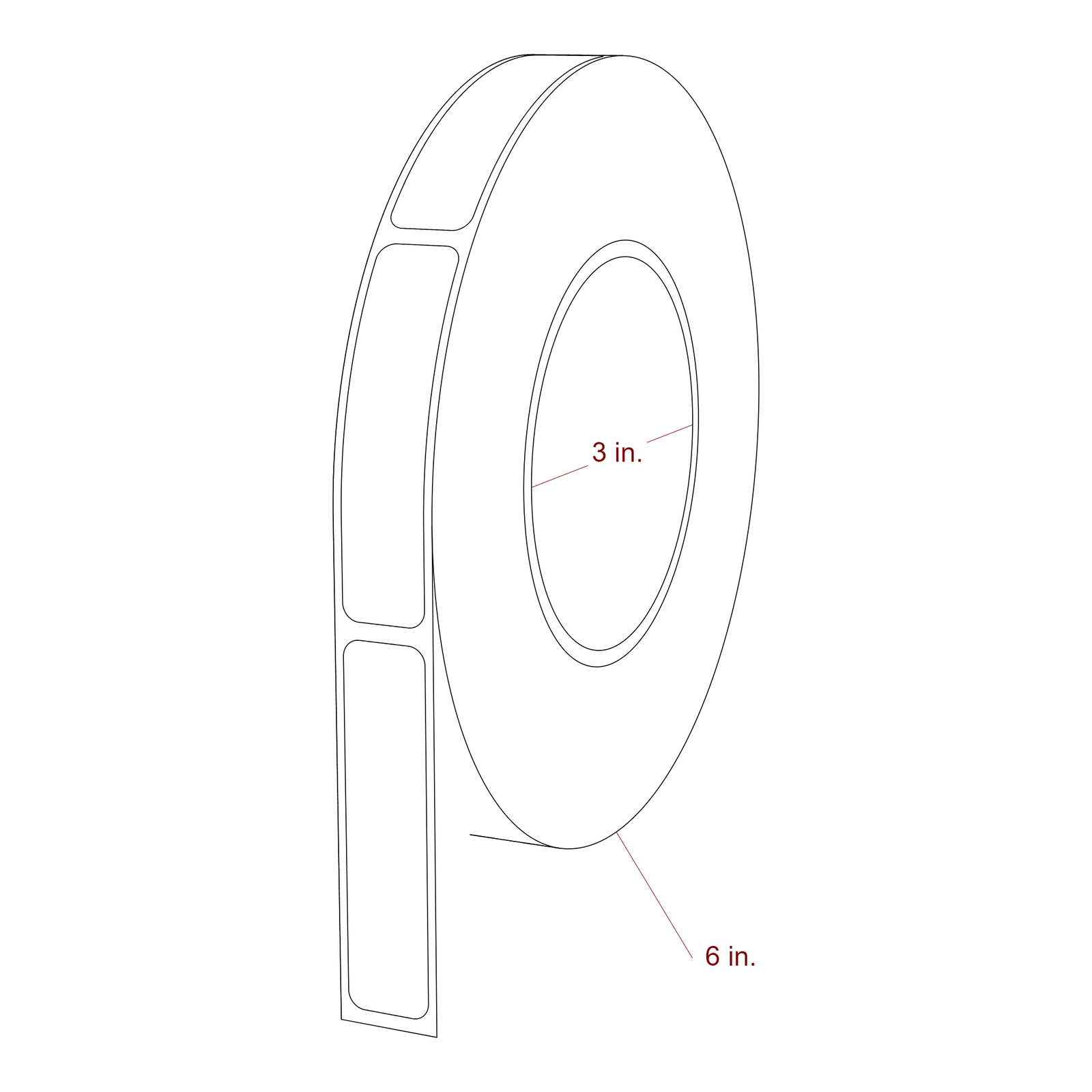 0.625 inch x 2.625 inch Rectangle Inkjet Label Roll