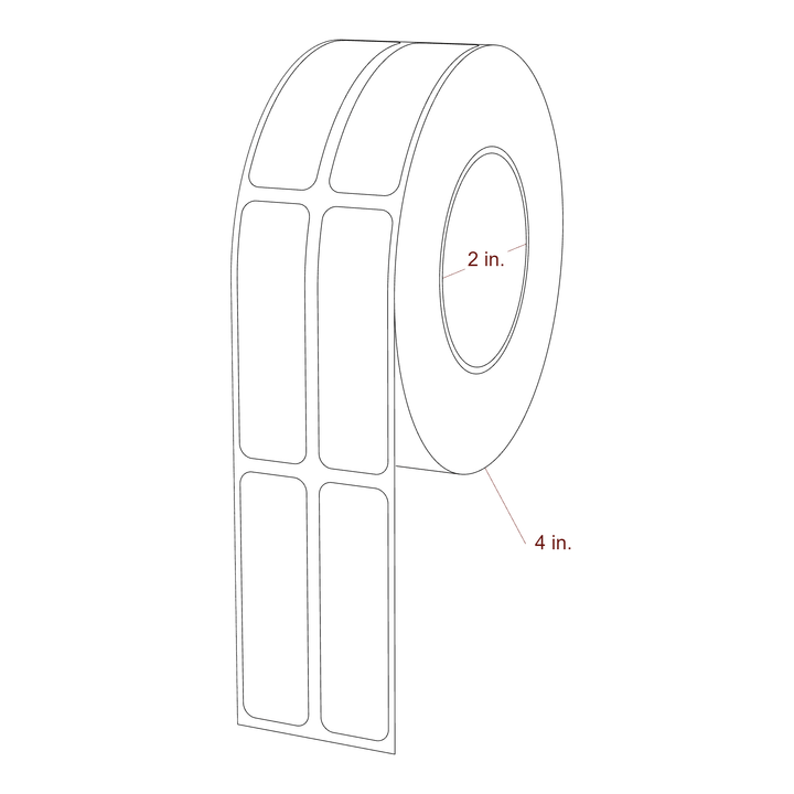 0.67" x 2.3125" Rectangle Roll for Inkjet Printers; 0.67" x 2.3125" Rectangle Label Diagram