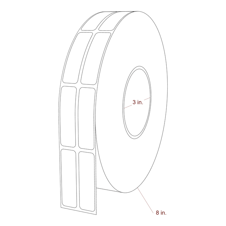 0.67" x 2.3125" Inkjet Label Rolls | 2-Up