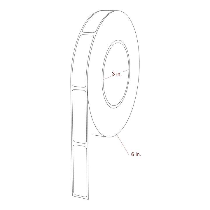 0.67" x 2.3125" Rectangle Roll for Inkjet Printers; 0.67" x 2.3125" Rectangle Label Diagram
