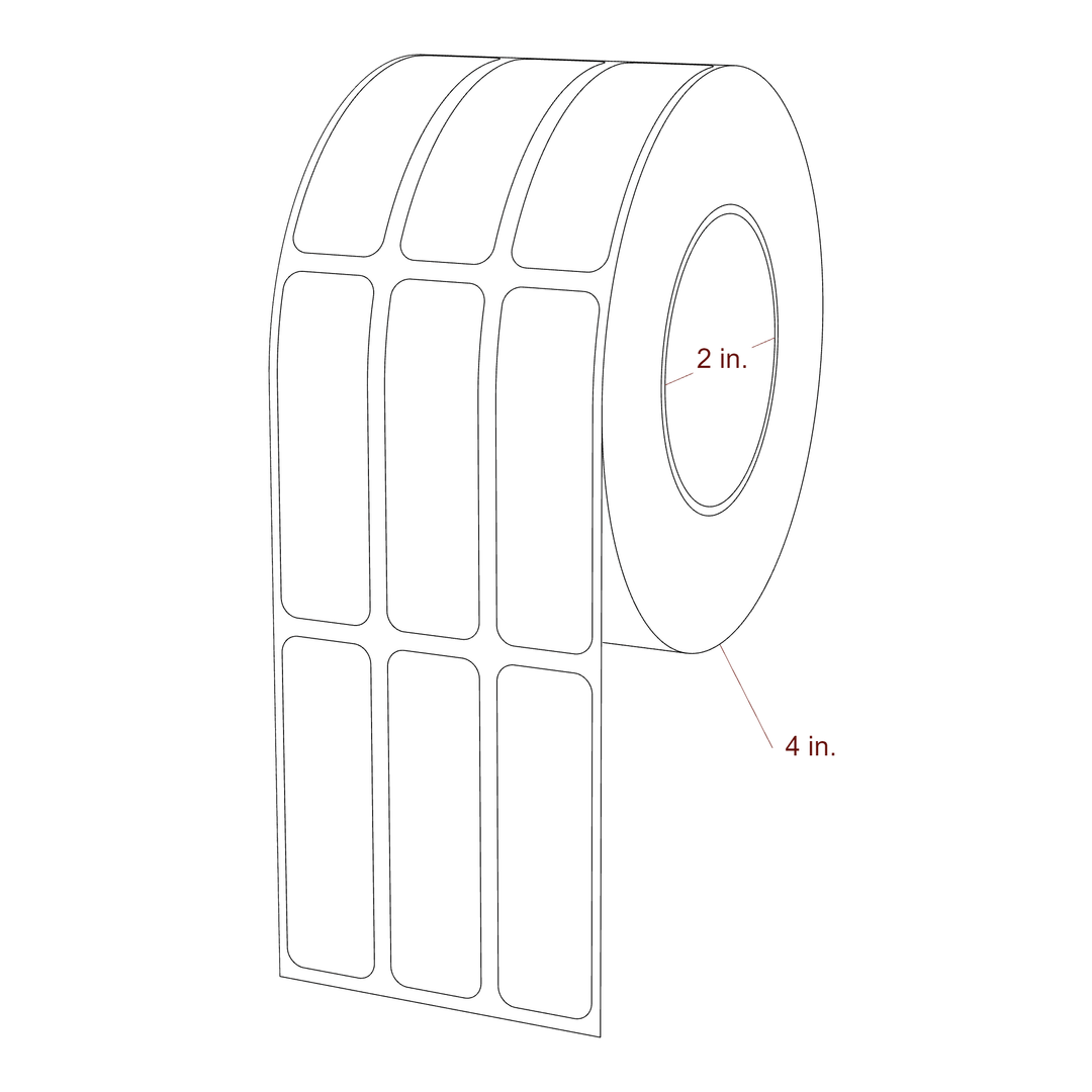 0.67" x 2.3125" Rectangle Roll for Inkjet Printers; 0.67" x 2.3125" Rectangle Label Diagram
