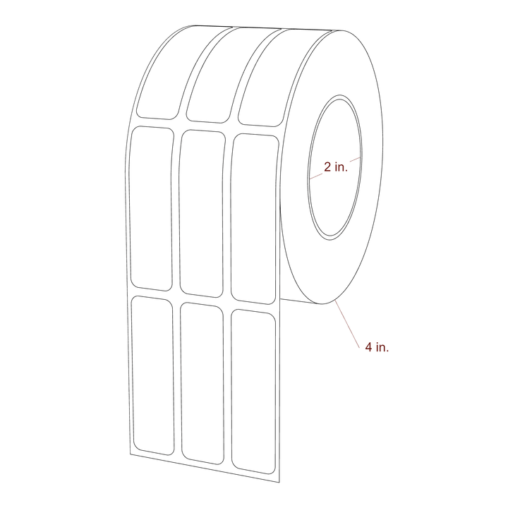 0.67" x 2.3125" Rectangle Roll for Inkjet Printers; 0.67" x 2.3125" Rectangle Label Diagram