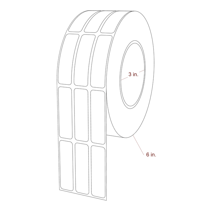0.67" x 2.3125" Inkjet Label Rolls | 3-Up