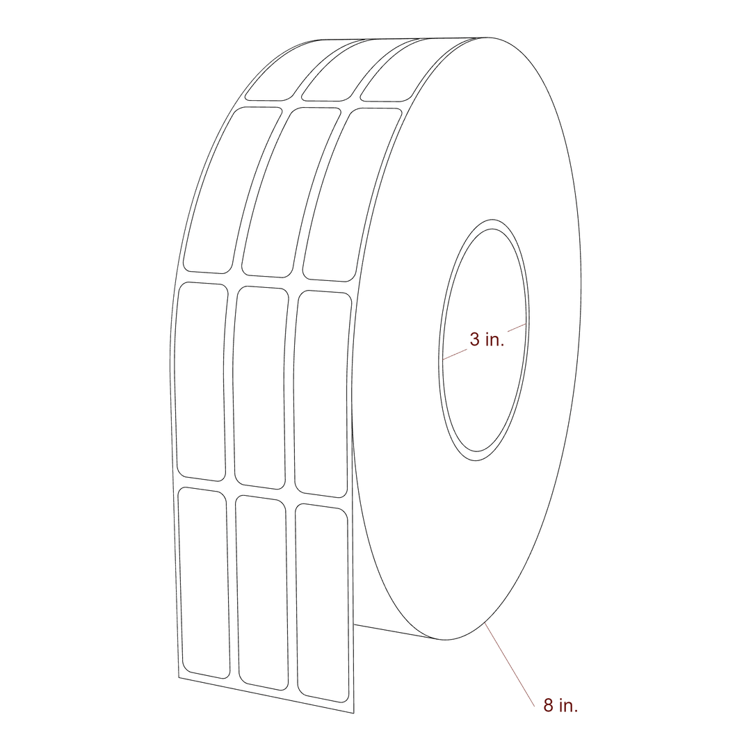 0.67" x 2.3125" Inkjet Label Rolls | 3-Up
