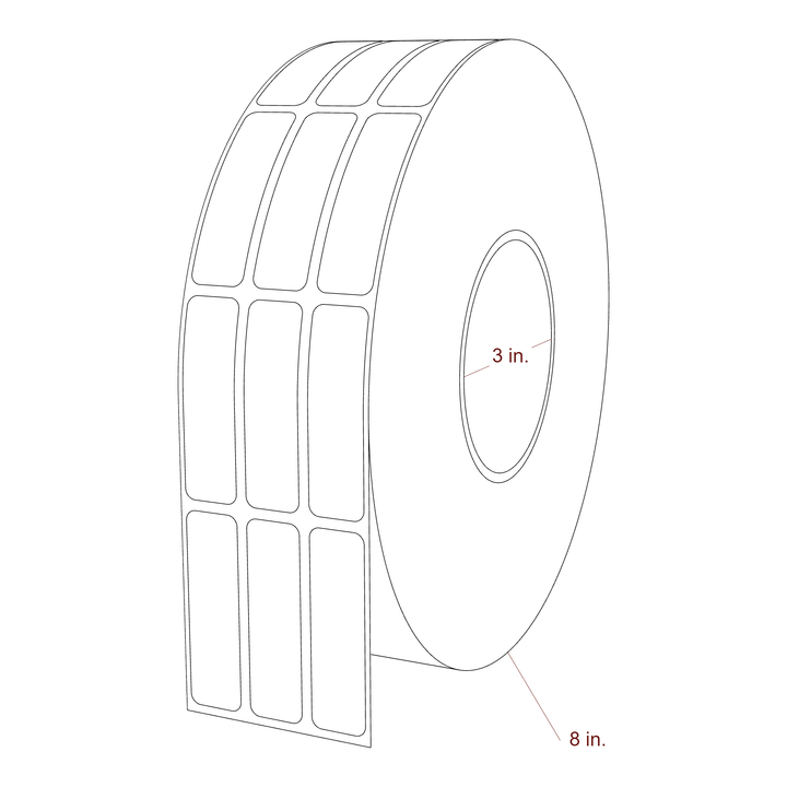 0.67" x 2.3125" Inkjet Label Rolls | 3-Up