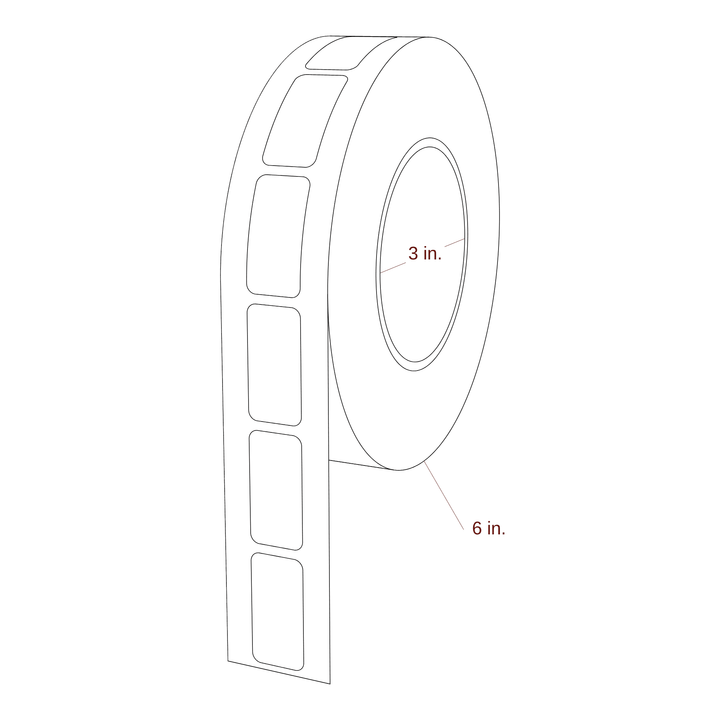 0.75" x 1.5" Rectangle Roll for Inkjet Printers; 0.75" x 1.5" Rectangle Label Diagram