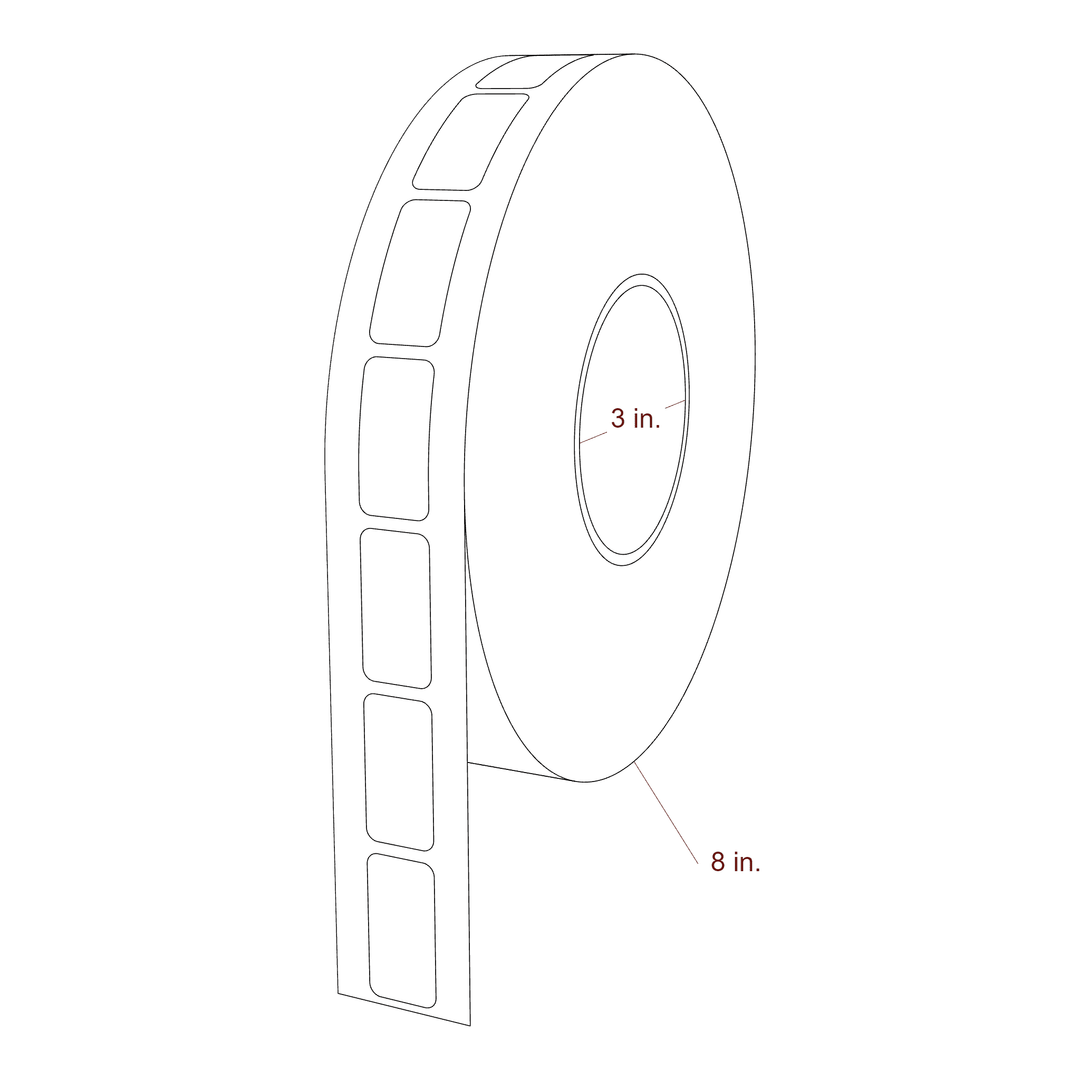 0.75" x 1.5" Rectangle Roll for Inkjet Printers; 0.75" x 1.5" Rectangle Label Diagram