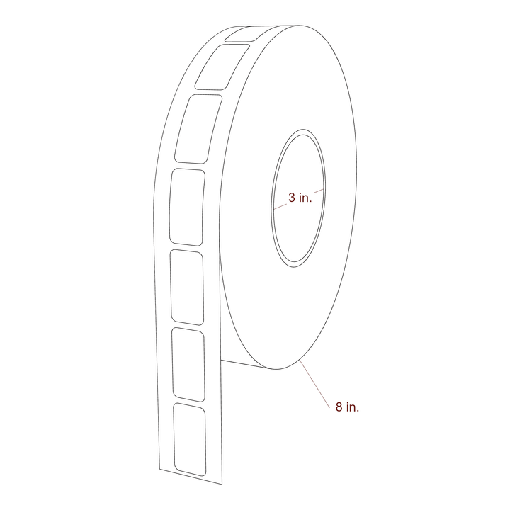 0.75" x 1.5" Rectangle Roll for Inkjet Printers; 0.75" x 1.5" Rectangle Label Diagram
