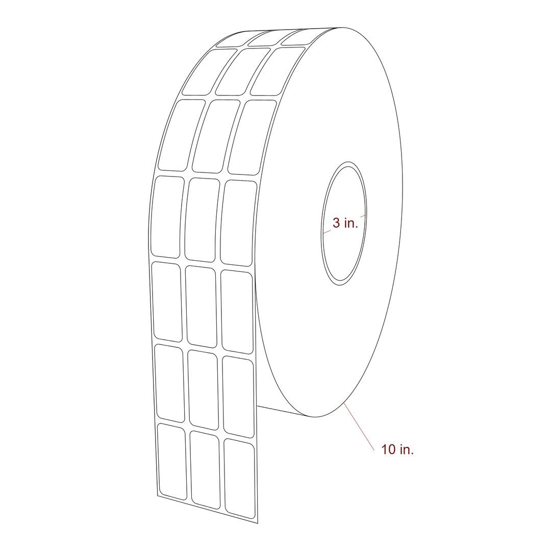 0.75" x 1.75" Inkjet Label Rolls | 3-Up | Fits Primera
