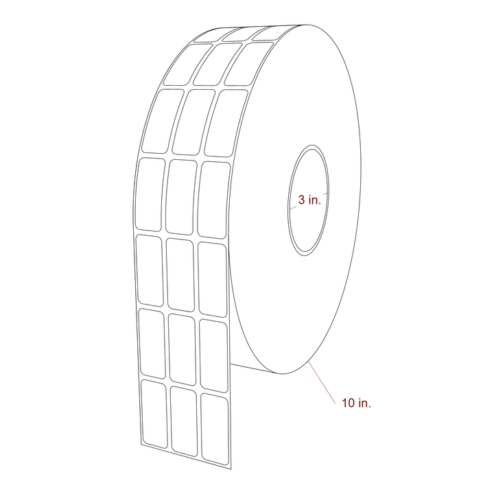 0.75" x 1.75" Inkjet Label Rolls | 3-Up | Fits Primera