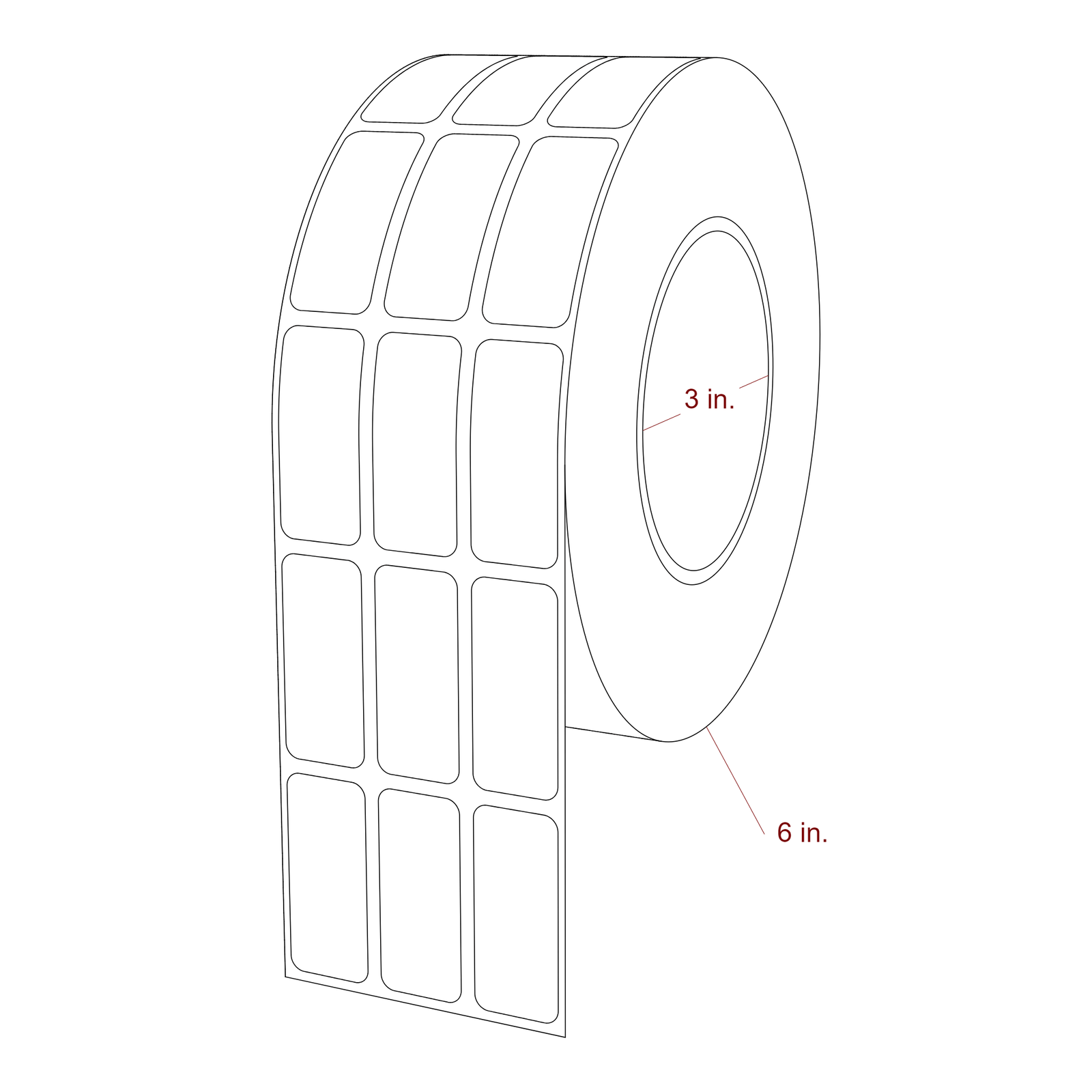 0.75" x 1.75" Rectangle Roll for Primera Printers; 0.75" x 1.75" Rectangle Label Diagram