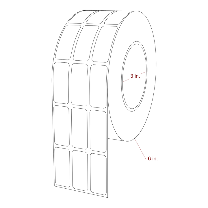 0.75" x 1.75" Rectangle Roll for Primera Printers; 0.75" x 1.75" Rectangle Label Diagram