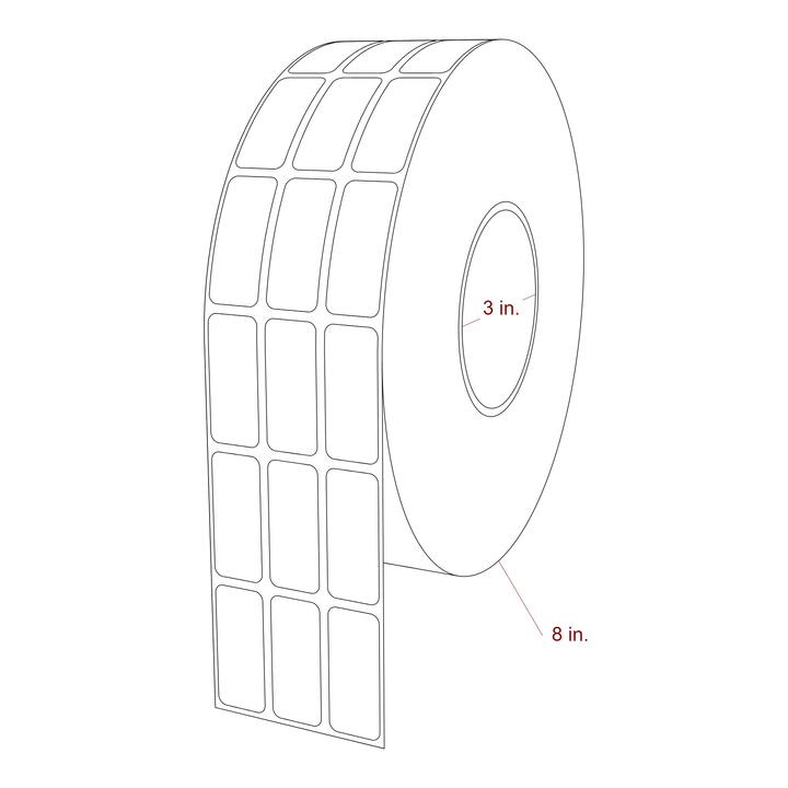 0.75" x 1.75" Inkjet Label Rolls | 3-Up | Fits Primera