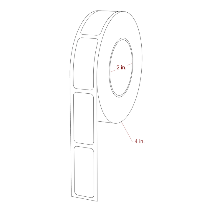0.75" x 1.75" Rectangle Roll for Primera Printers; 0.75" x 1.75" Rectangle Label Diagram