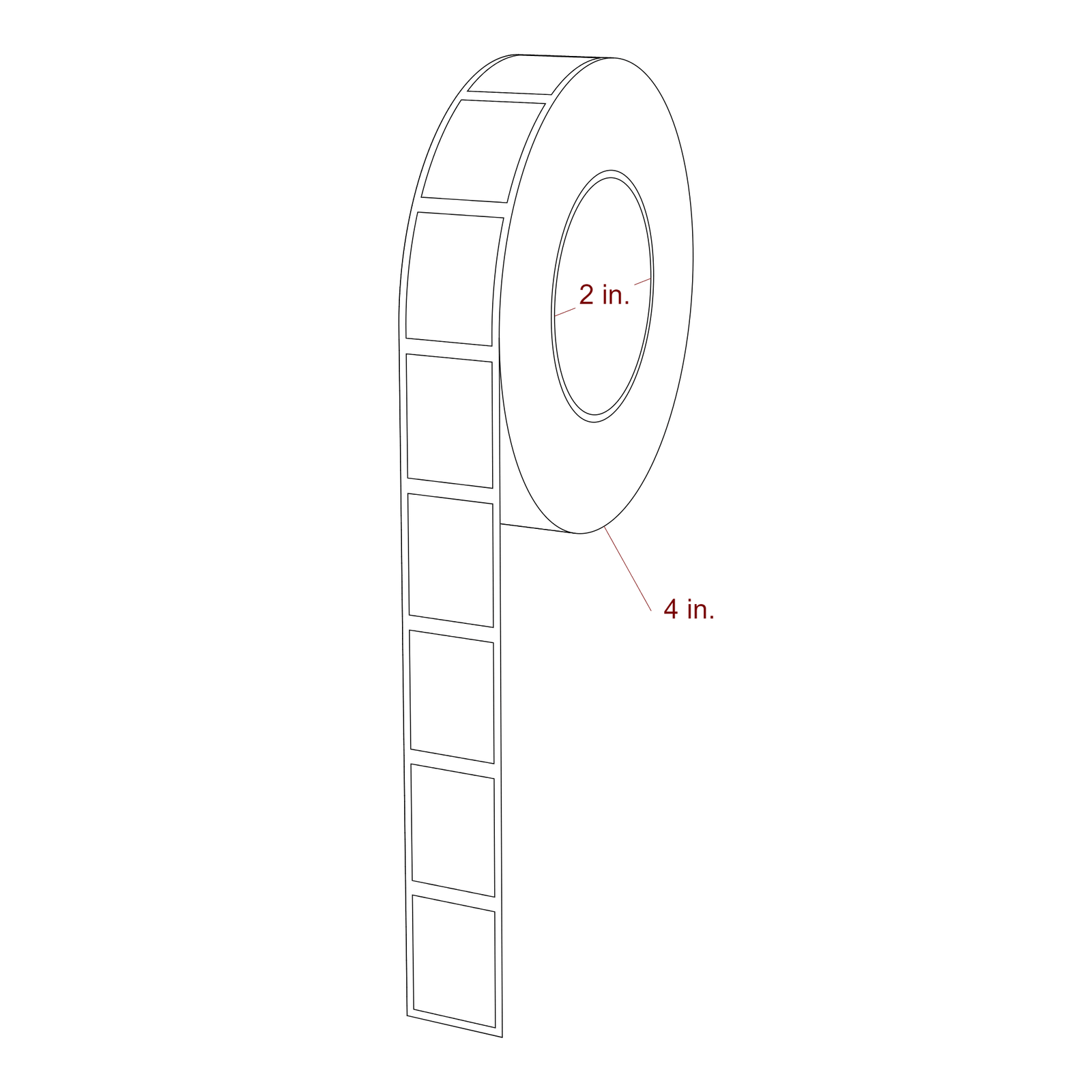 0.75" x 1" Rectangle Roll for Primera LX500 Printers; 0.75" x 1" Rectangle Label Diagram