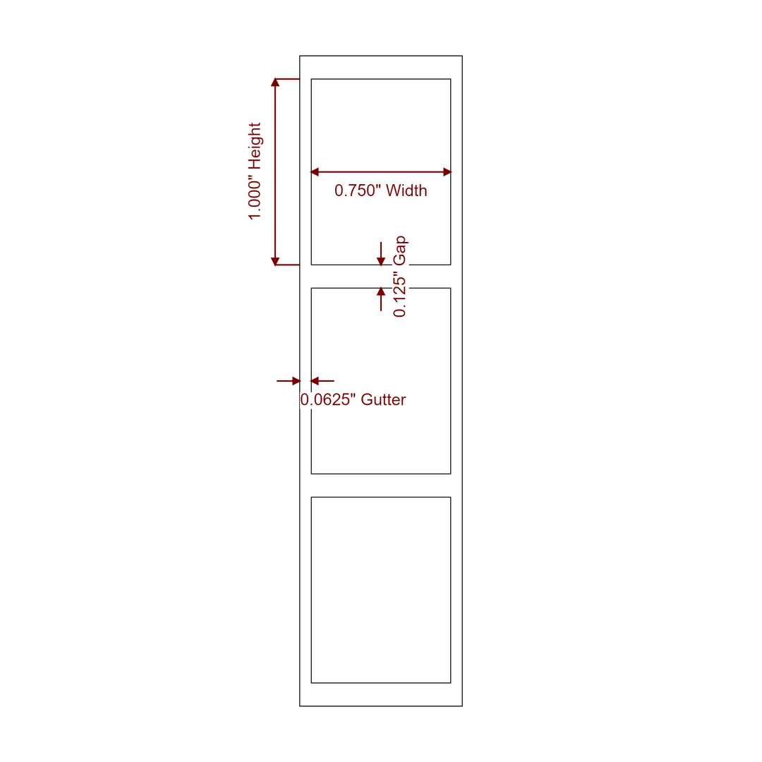 0.75" x 1" Rectangle Roll for Primera LX500 Printers; 0.75" x 1" Rectangle Label Diagram