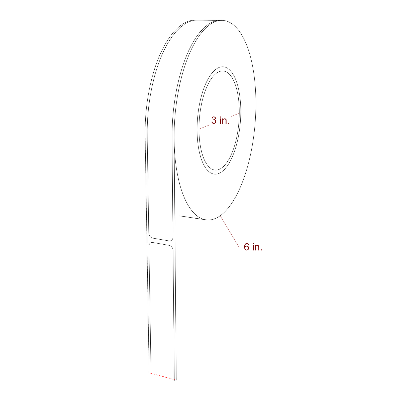 0.75" x 7.5" Rectangle Roll for Primera Printers; 0.75" x 7.5" Rectangle Label Diagram