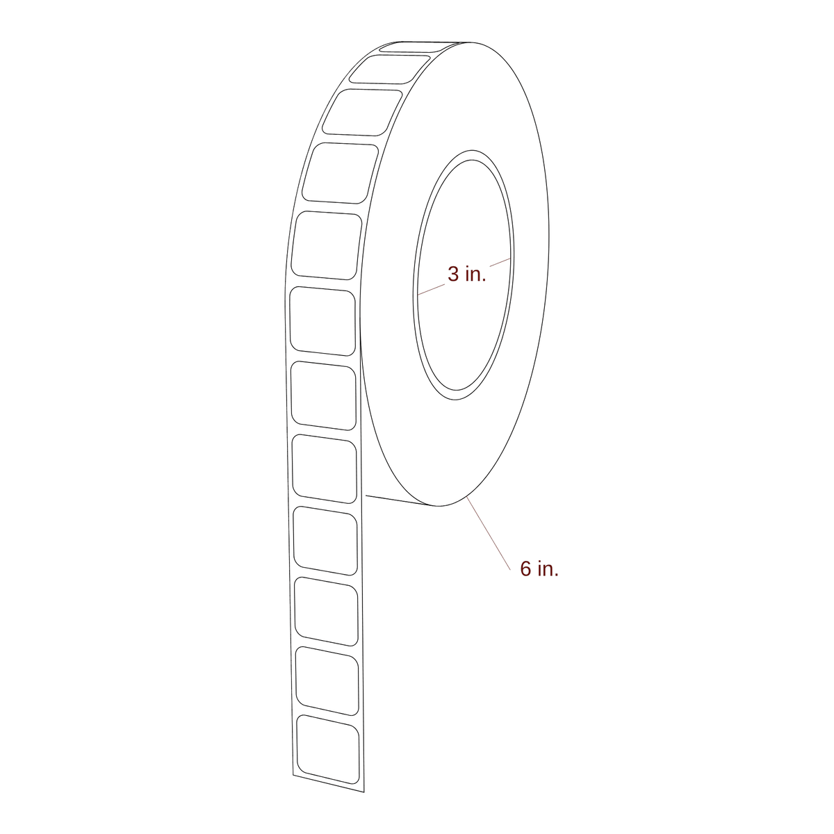 0.85" x 0.75" Rectangle Roll for Primera Printers; 0.85" x 0.75" Rectangle Label Diagram