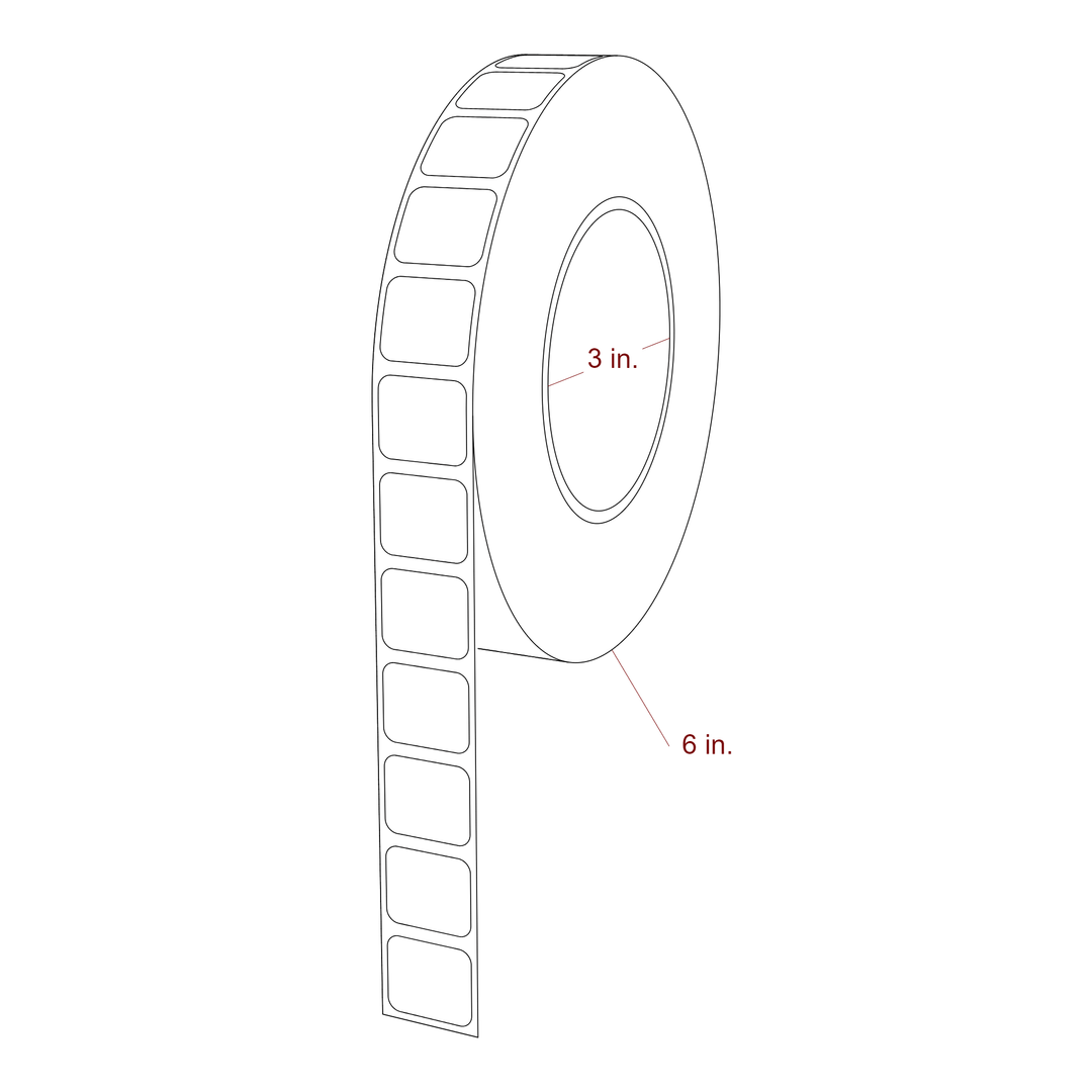 0.875" x 0.75" Rectangle Roll for Primera Printers; 0.875" x 0.75" Rectangle Label Diagram