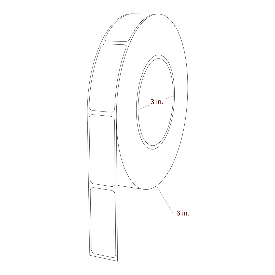 0.875" x 2.1875" Rectangle Roll for Inkjet Printers; 0.875" x 2.1875" Rectangle Label Diagram