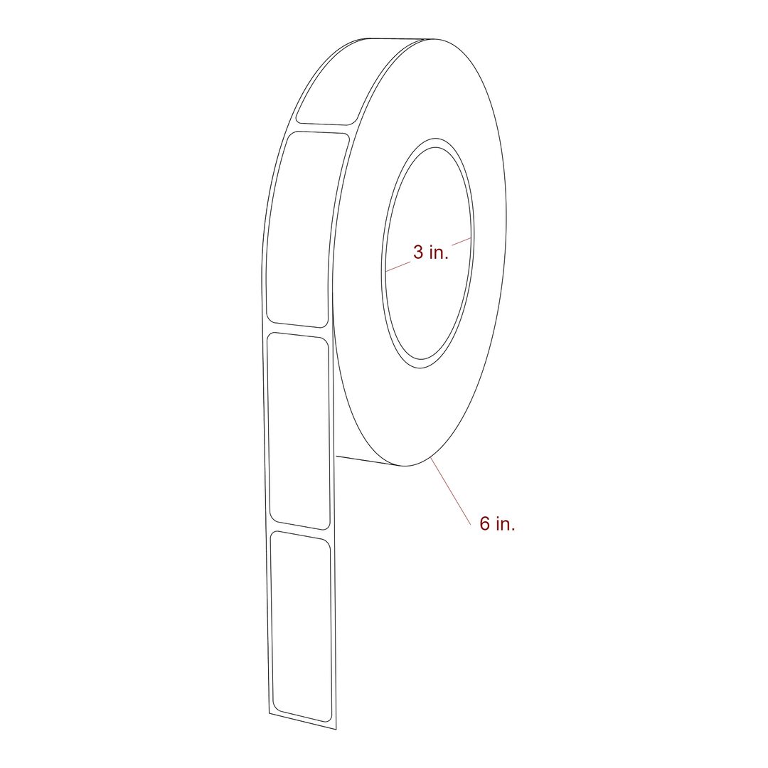 0.875" x 2.5" Rectangle Roll for Primera Printers; 0.875" x 2.5" Rectangle Label Diagram