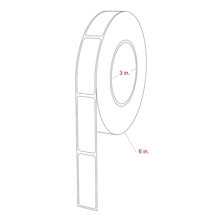 0.875" x 2.5" Rectangle Roll for Primera Printers; 0.875" x 2.5" Rectangle Label Diagram