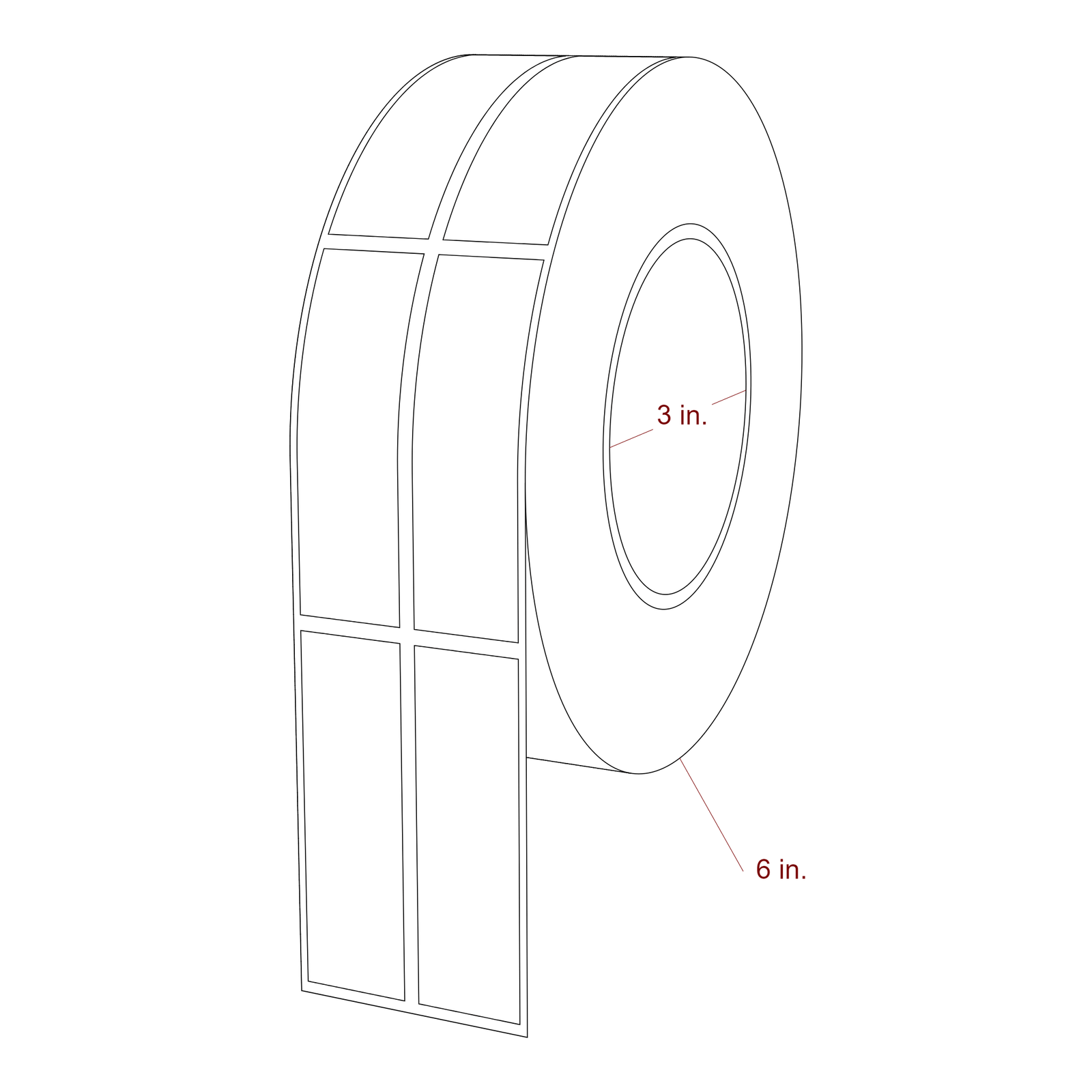 0.875" x 2.875" Rectangle Roll for Primera Printers; 0.875" x 2.875" Rectangle Label Diagram