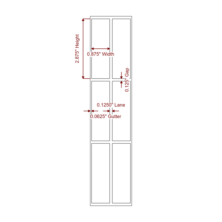 0.875" x 2.875" Rectangle Roll for Primera Printers; 0.875" x 2.875" Rectangle Label Diagram