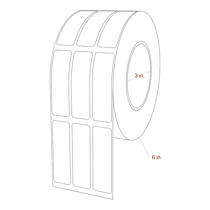0.875" x 2.875" Rectangle Roll for Inkjet Printers; 0.875" x 2.875" Rectangle Label Diagram