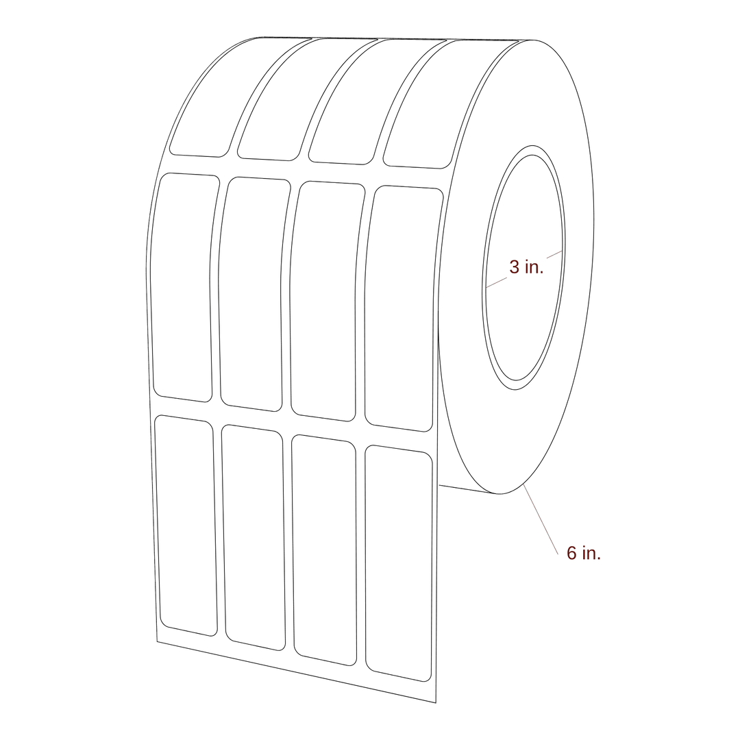0.875" x 2.875" Rectangle Roll for Inkjet Printers; 0.875" x 2.875" Rectangle Label Diagram