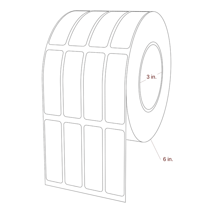 0.875" x 2.875" Rectangle Roll for Inkjet Printers; 0.875" x 2.875" Rectangle Label Diagram