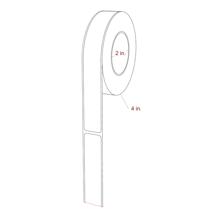 0.875" x 6.5" Rectangle Roll for Primera Printers; 0.875" x 6.5" Rectangle Label Diagram