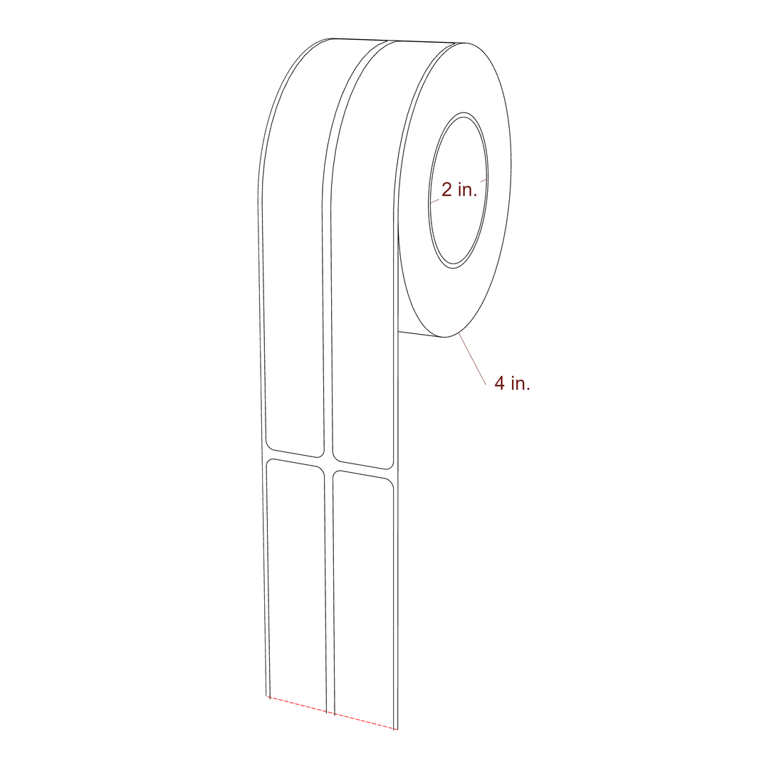 0.875" x 6.5" Rectangle Roll for Primera Printers; 0.875" x 6.5" Rectangle Label Diagram