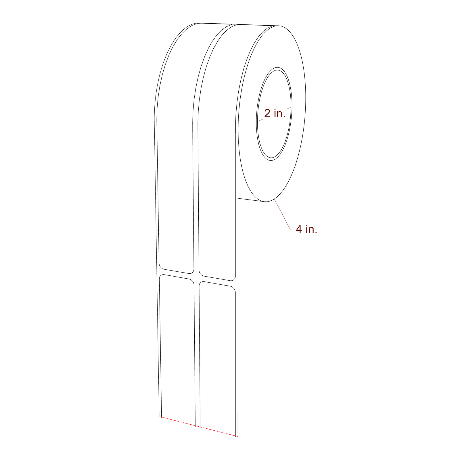 0.875" x 6.5" Rectangle Roll for Primera Printers; 0.875" x 6.5" Rectangle Label Diagram