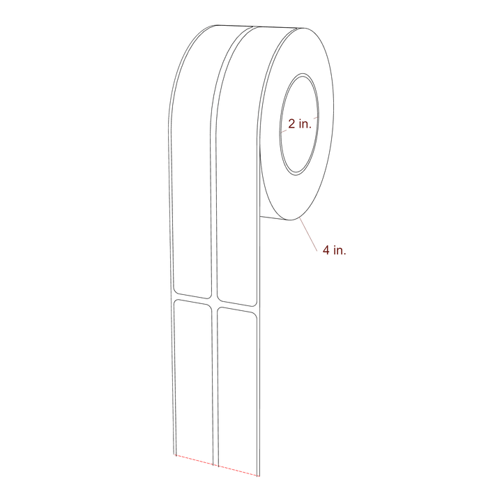 0.875" x 6.5" Rectangle Roll for Primera Printers; 0.875" x 6.5" Rectangle Label Diagram