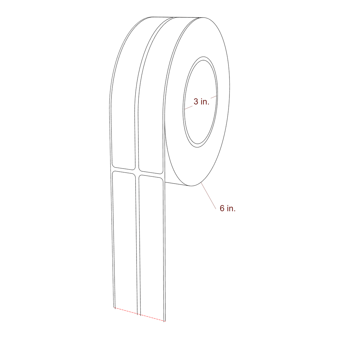 0.875" x 6.5" Inkjet Label Rolls | 2-Up | Fits Primera